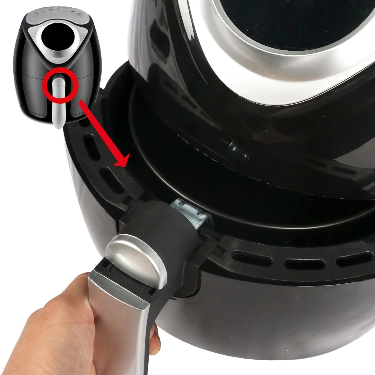 Air Fryer 3.1L (3.3qt) Family Size Electric Multi Mode Timer Adjustable Heat Healthy Cooking LCD 1300W BLK