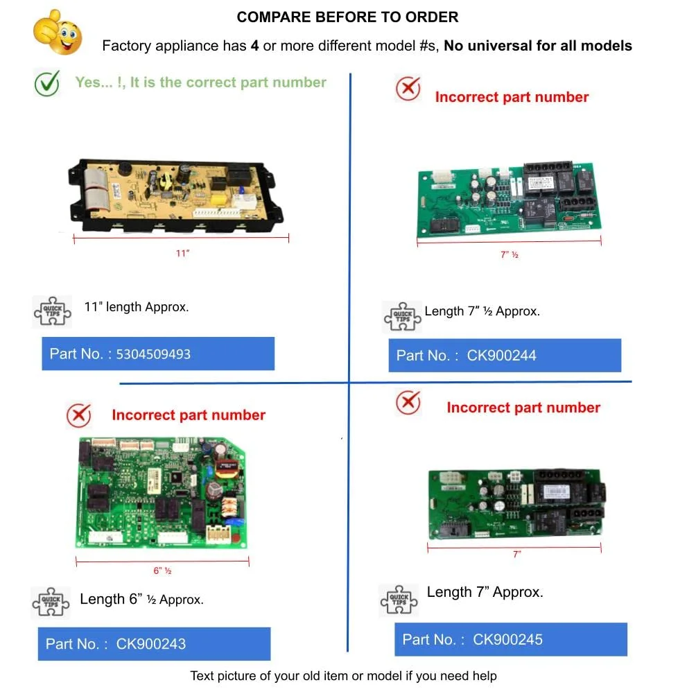 GlobPro PD00038168 AP6248375 PS12114577 EAP12114577 Range Oven Control Board 11