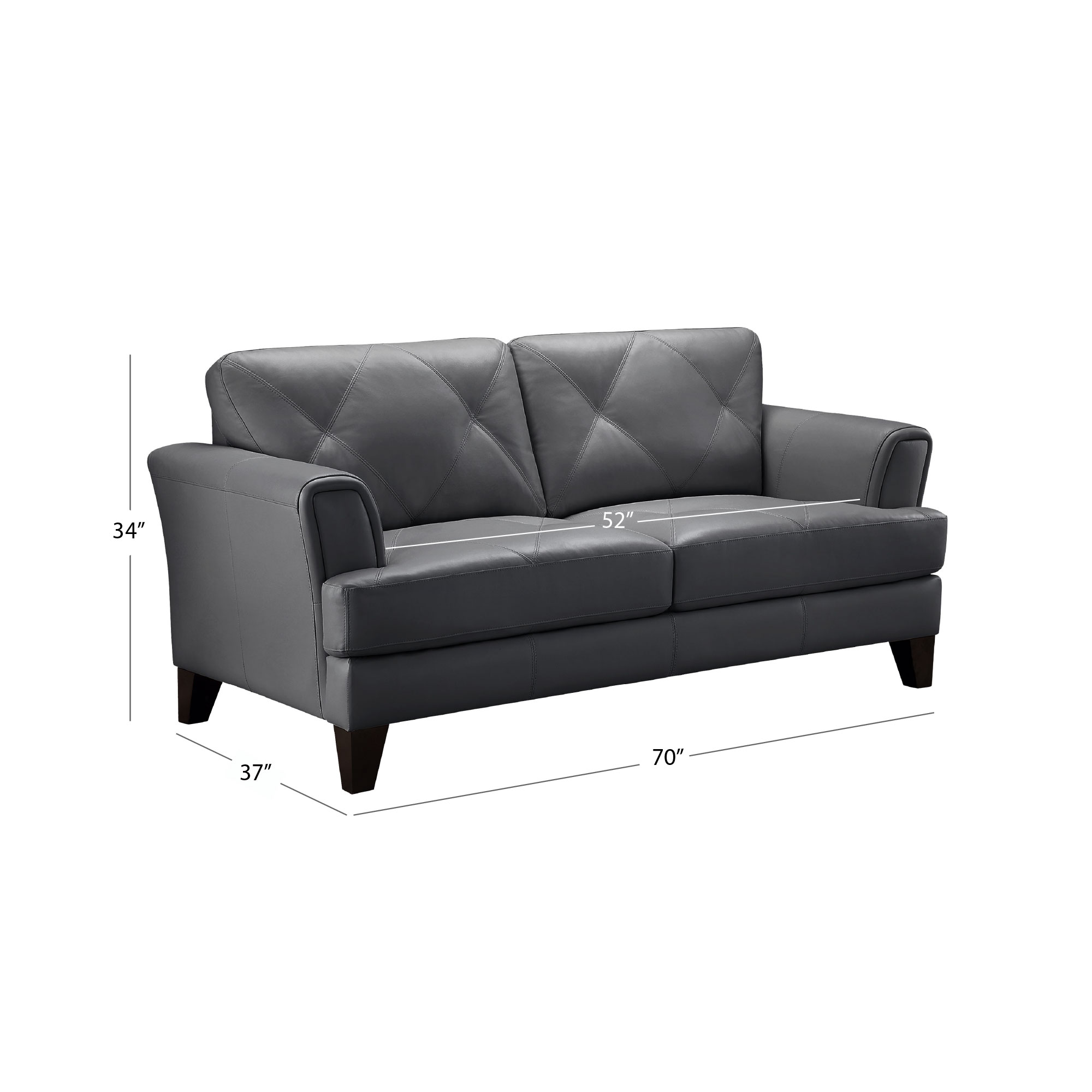 Devon & Claire Savannah Top Grain Leather Loveseat, Blue