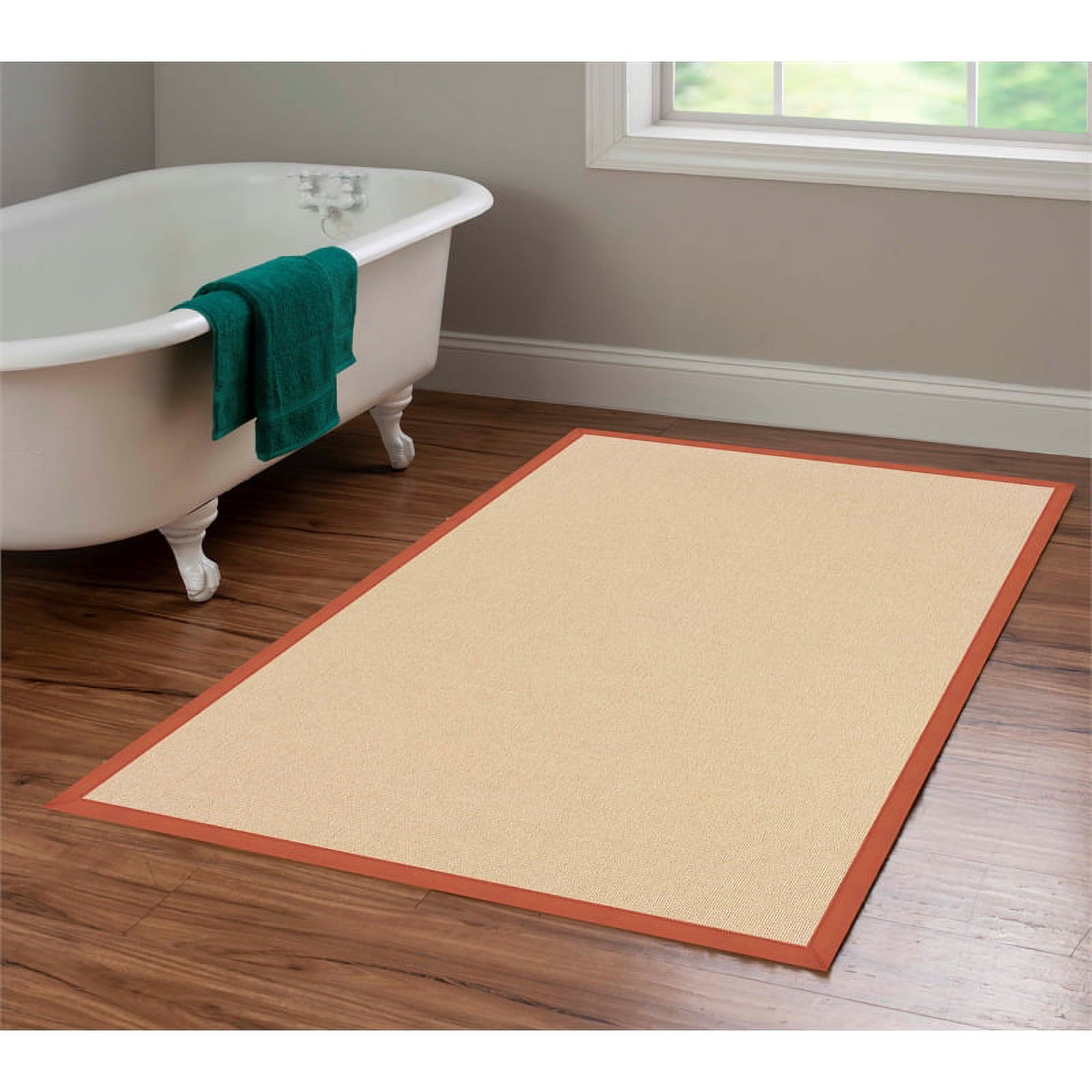 Riverbay Furniture Machine Tufted Wool 4'x6' Rug in Natural and Burnt Orange