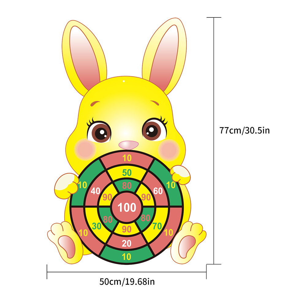 1 Set Easter Bunny Dart Board Kids Sticky Ball Dart Board Board Games Dart Board and Sticky Balls (Random Style)