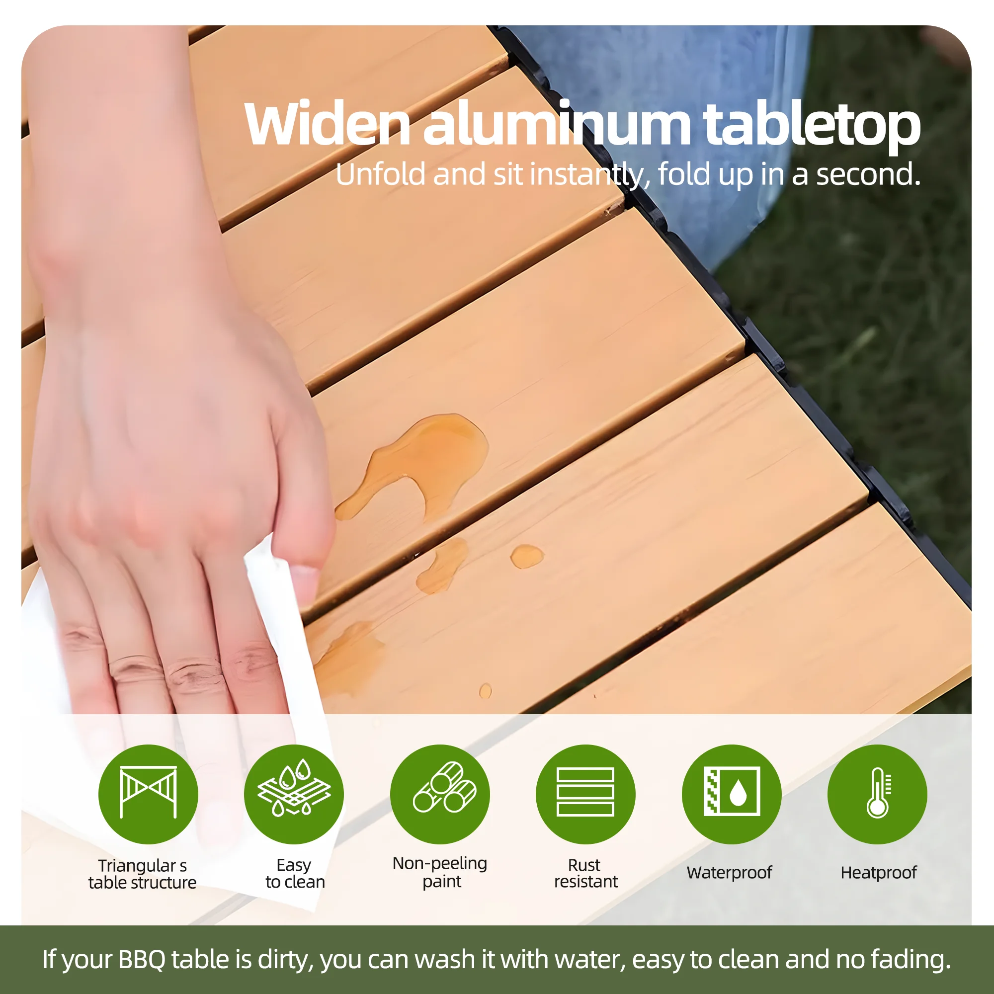 Camping Portable Folding Tables & 2Pcs Chairs Set, Foldable Portable and Lightweight, No Tools Needed to Install,Picnic Side Table & Chairs with Carrying Storage Bag for Hiking, Fishing,BBQ