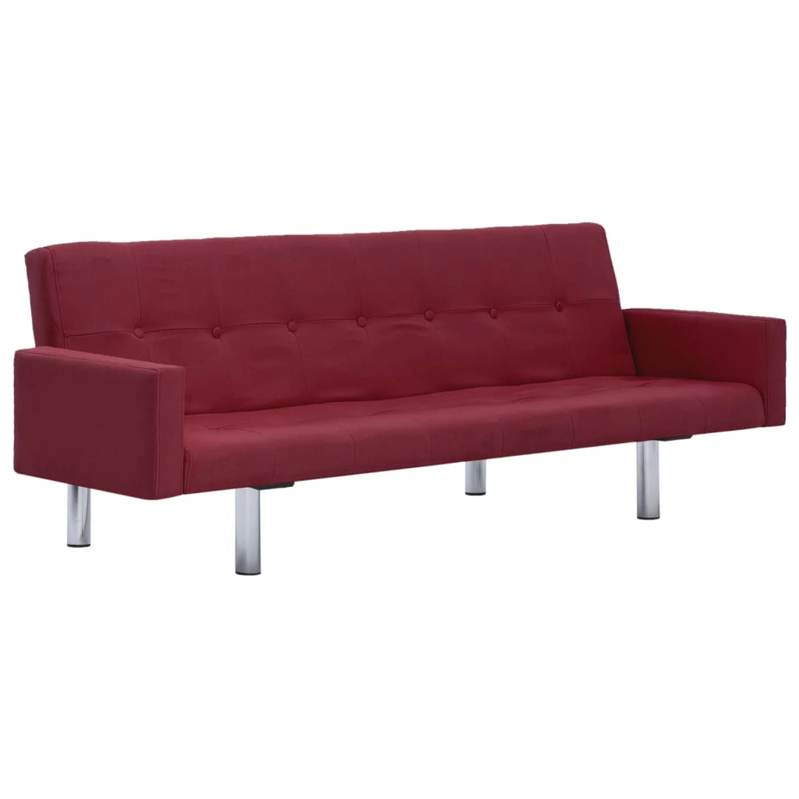 Tomshoo Sofa Bed with Armrest Red Fabric