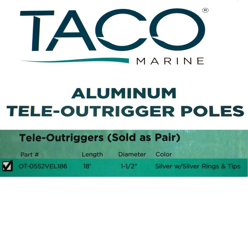 Pair TACO 18' Aluminum Tele-Outrigger Poles 1-1/2