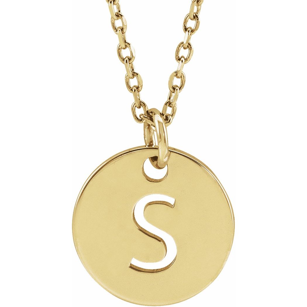 925 Sterling Silver 18k Yellow Gold Plated Letter Name Personalized Monogram Initial S 10mm 16 18 Inch Polished Initial
