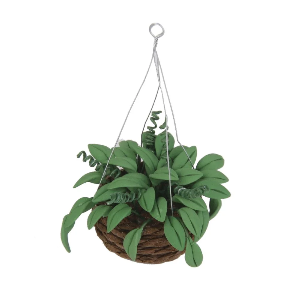 1/12 Scale Dollhouse Miniature Hanging Plants, Micro Landscape DIY Supplies Ornaments