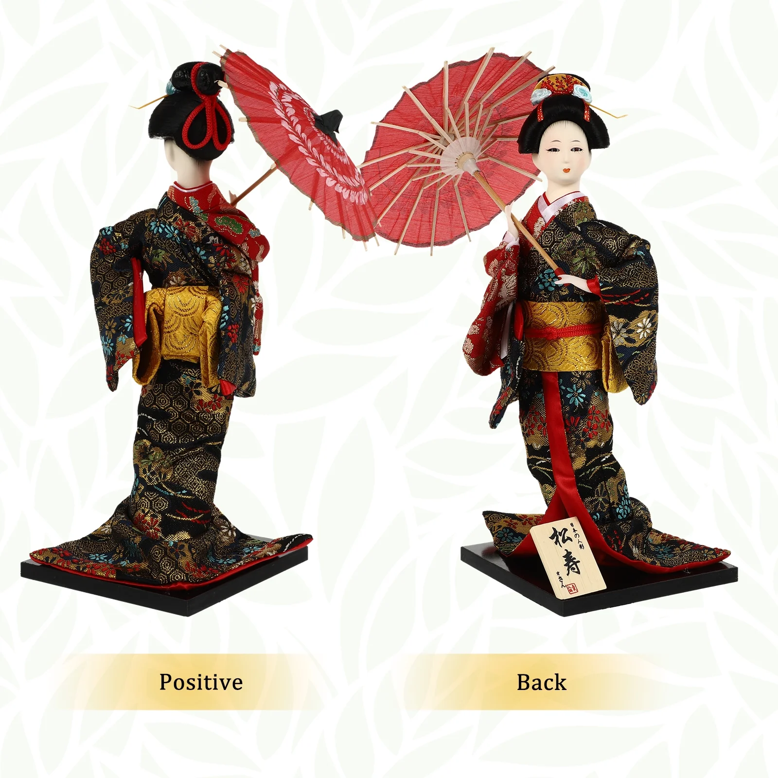 2 Count Japanese Geisha Ornaments Wooden Doll Retro Vintage Dolls Collectible Figurines