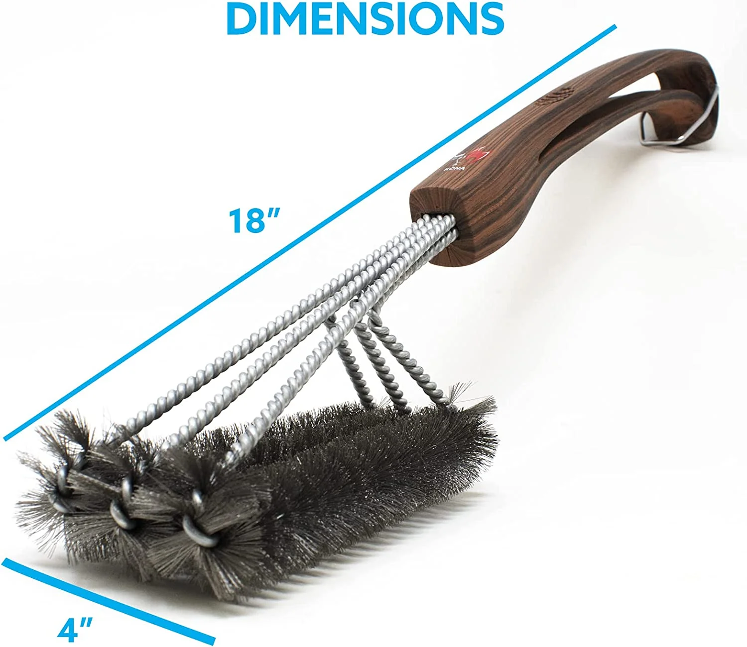 Wood Grain 360° Clean Grill Brush by Kona®, 18