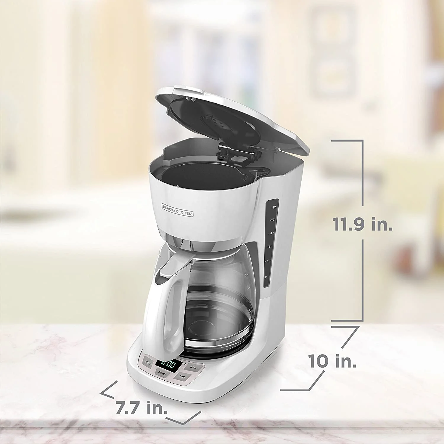 New Black & Decker CM1160W Programmable Coffee Maker, White, 12 Cup,Each