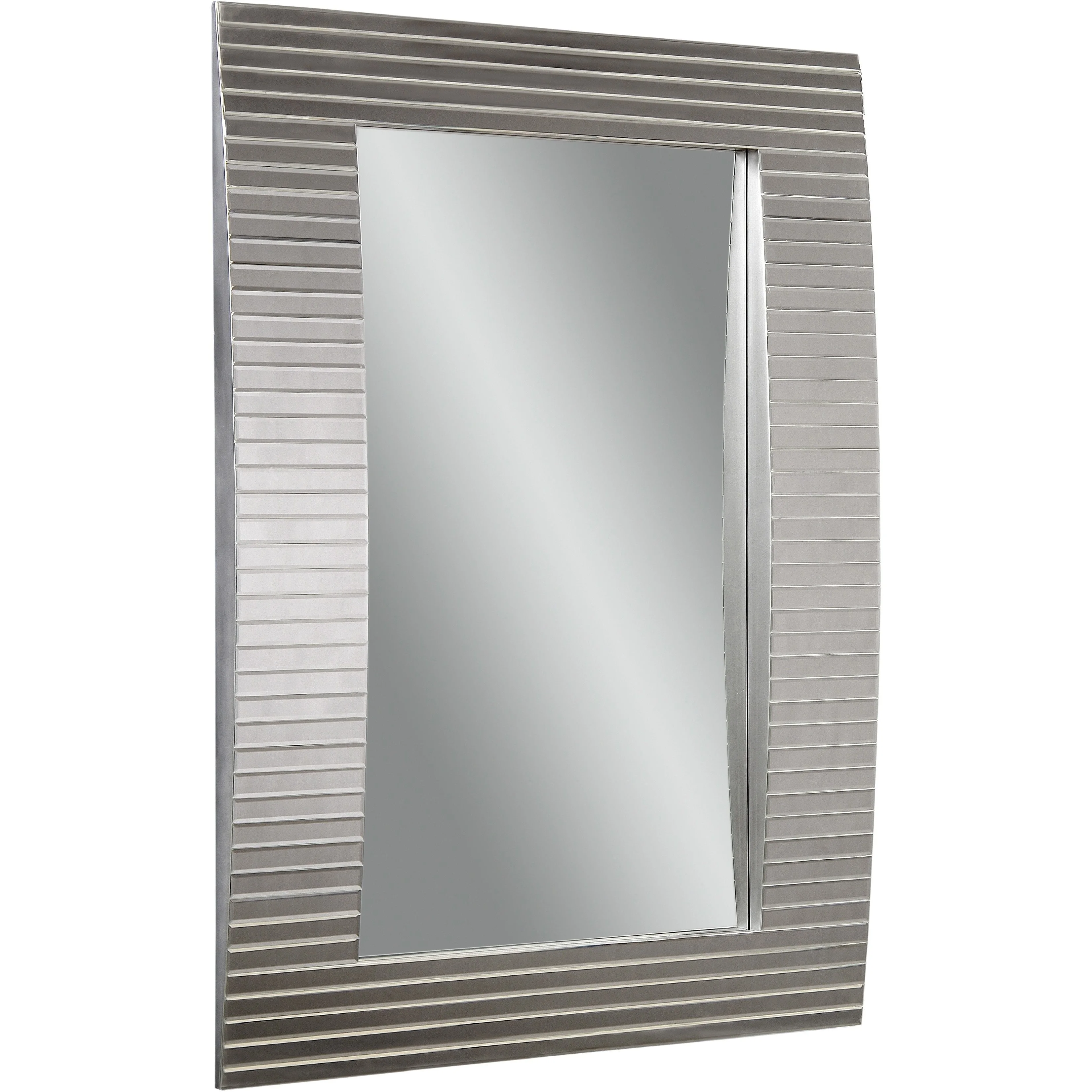Bassett Mirror Mdf Tambour Wall Mirror With Silver Finish M3422BEC
