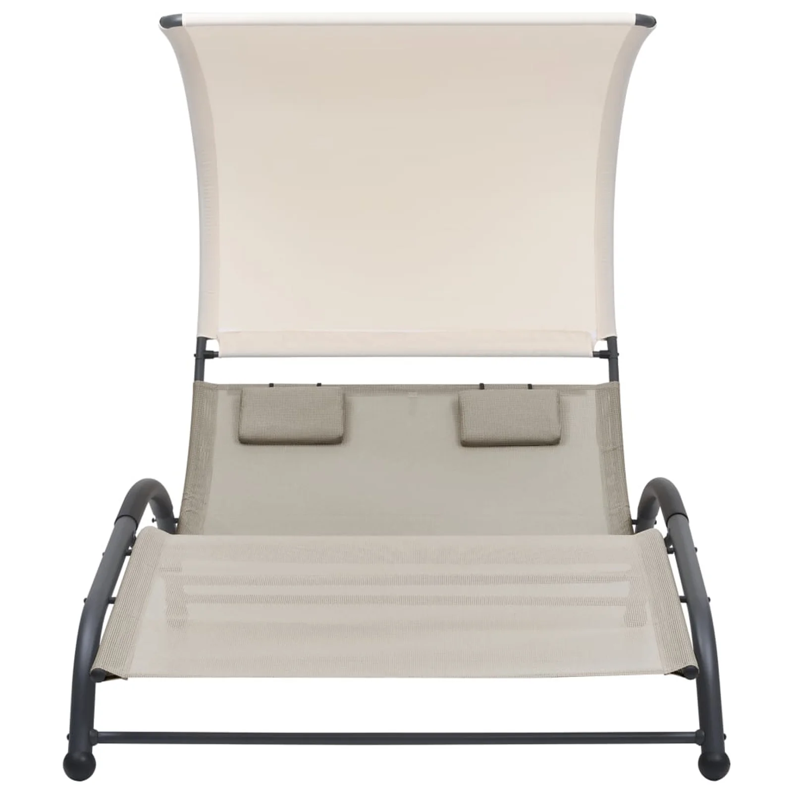 Double Sun Lounger with Canopy Textilene