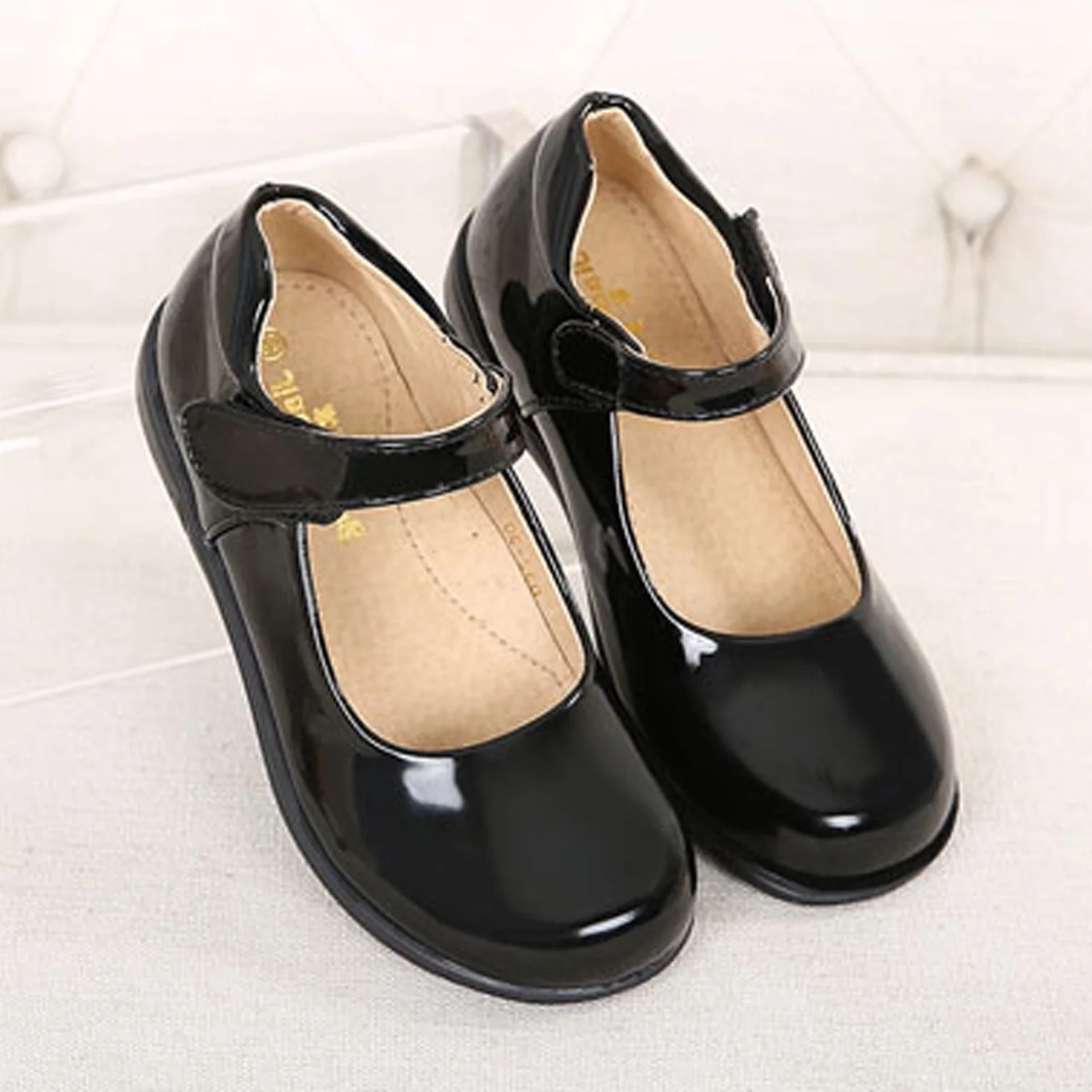 DADAWEN Girls Black School Uniform Dress Shoes Mary Jane Flats for Little Kid Size 11.5 Little Kid