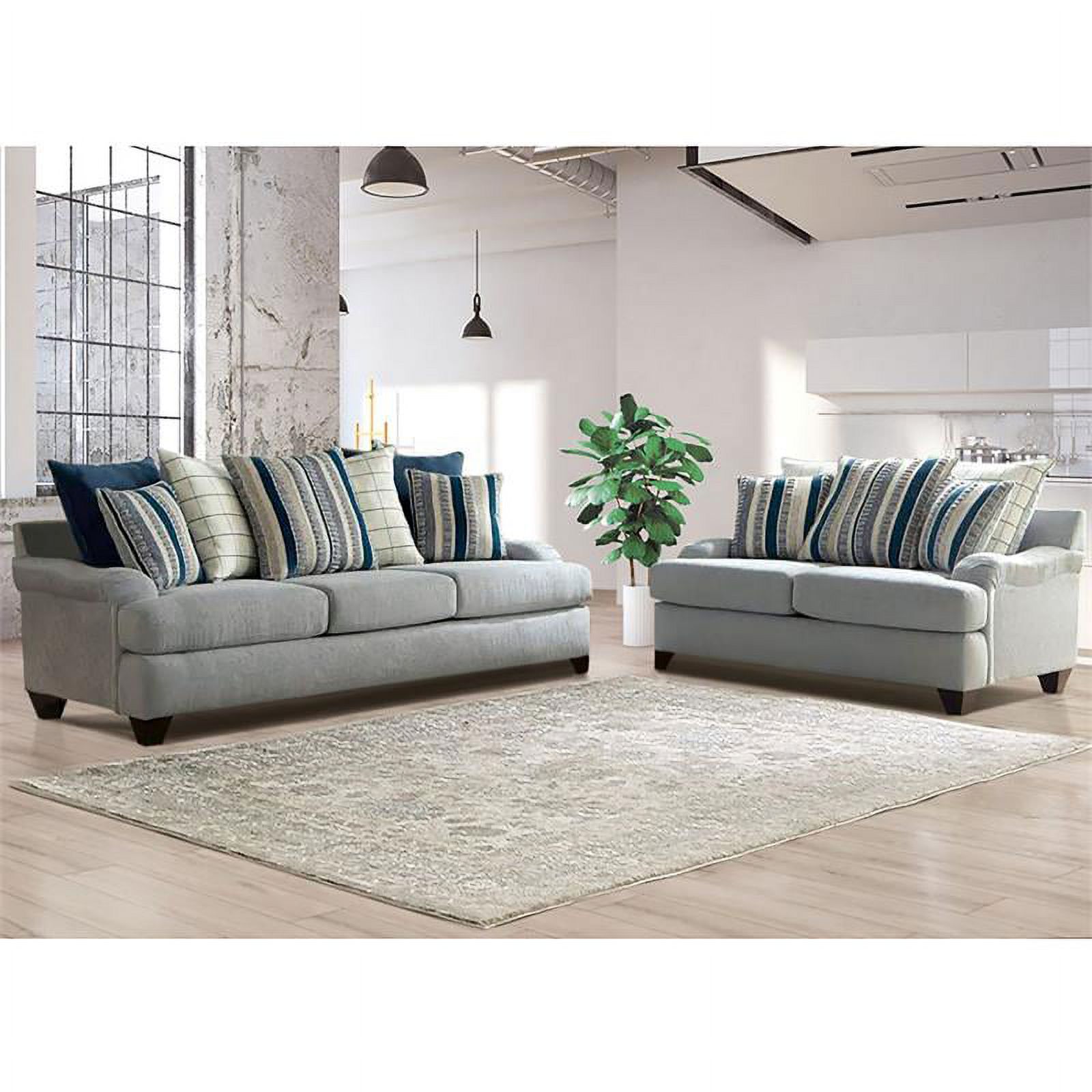 Furniture of America Furze Transitional Chenille Upholstered Loveseat in Gray