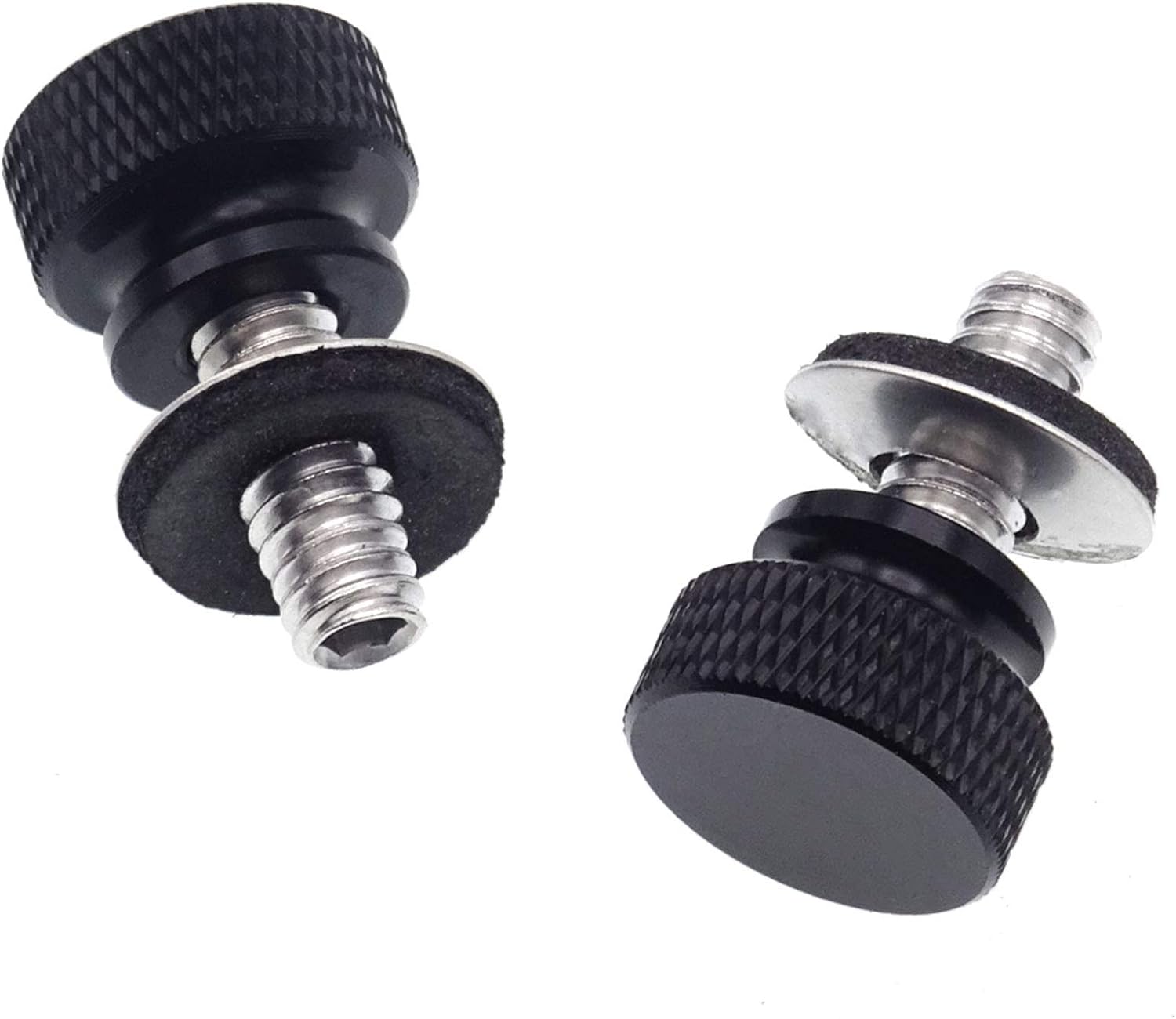 WeiSen 2 PCS Black Fender Rear Seat Bolts Screw and Nut Kit Quick Mount Compatible with 1986-2022 Harley Touring Dyna Softail Sportster