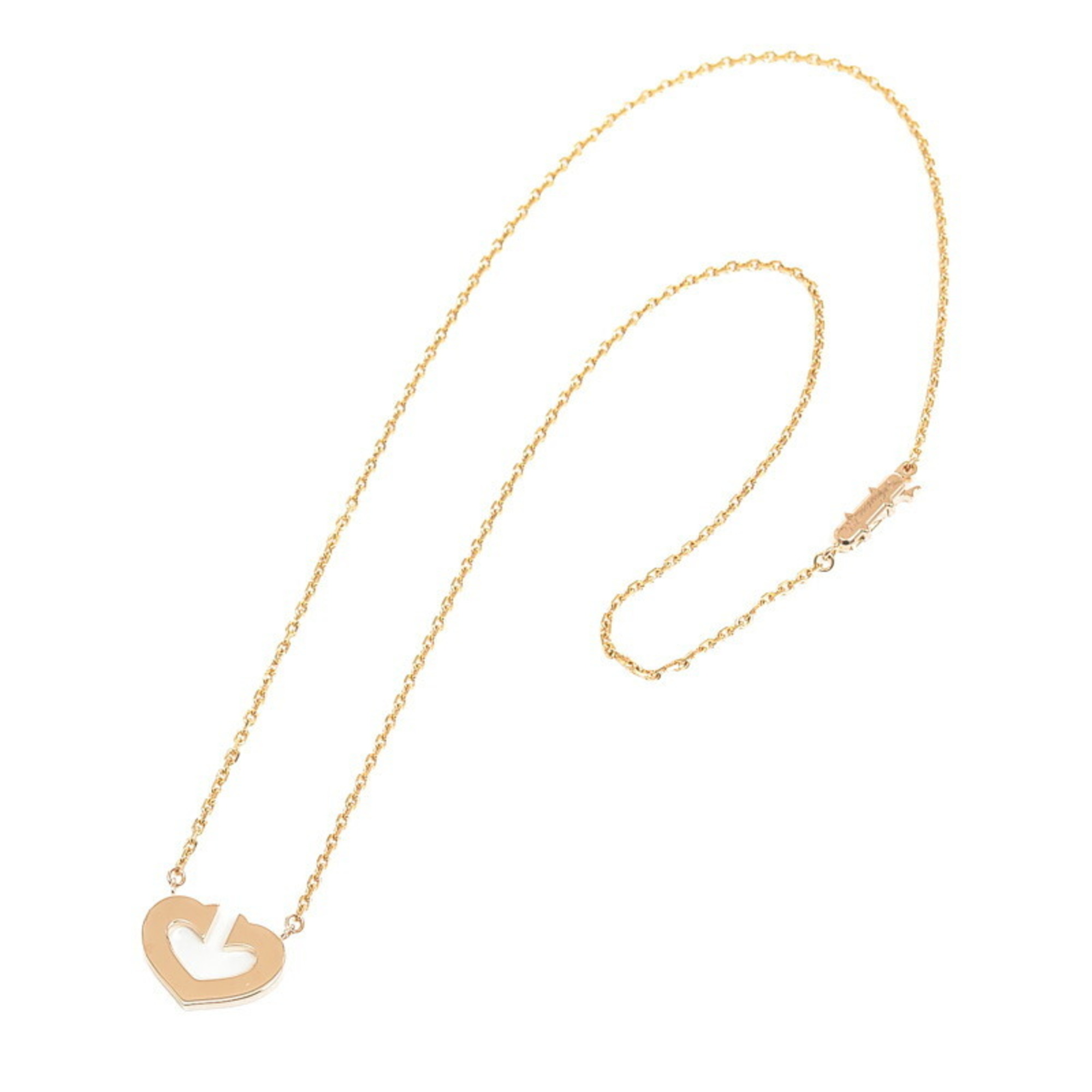 Pre-Owned Cartier C heart pendant necklace K18PG B7015800 (Good)