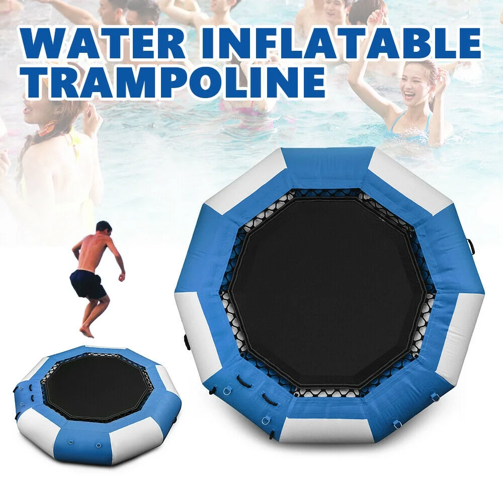 YIYIBYUS Inflatable Water Trampoline Bounce Jump Swim Platform Floating Island Lake Raft Bouncer for Pool Sea Water Sport 16.4ft