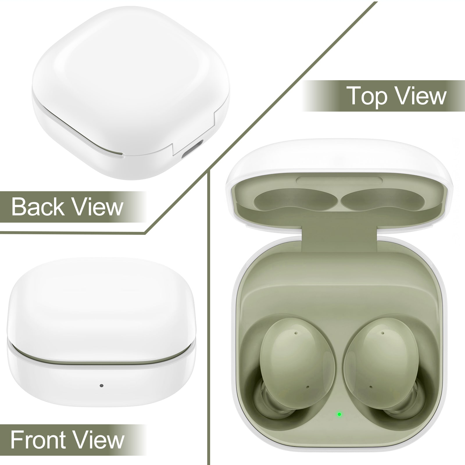 UrbanX Street Buds 2 for LG W41+ - Truly Wireless Bluetooth Headphones with Noise Isolation, Amplified Bass and Dual Dynamic Microphone - Green