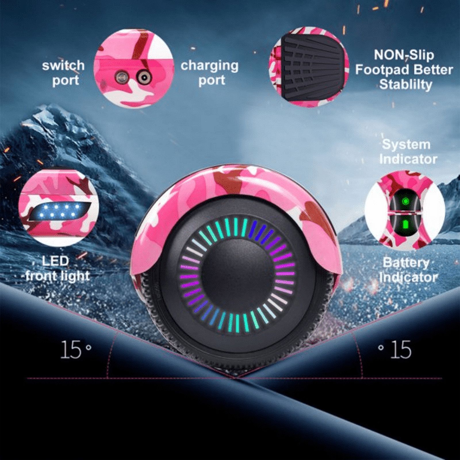 LIEAGLE Hoverboard for Kids 6.5'' Self Balancing Electric Scooter with Bluetooth Speaker and Lights