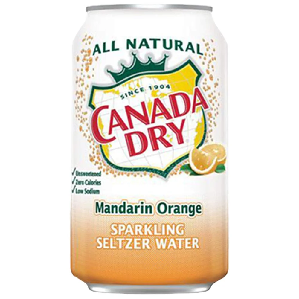 Canada Dry Mandarin Orange, Sparkling Seltzer Water, 12oz Can (Pack of 15, Total of 180 Oz)