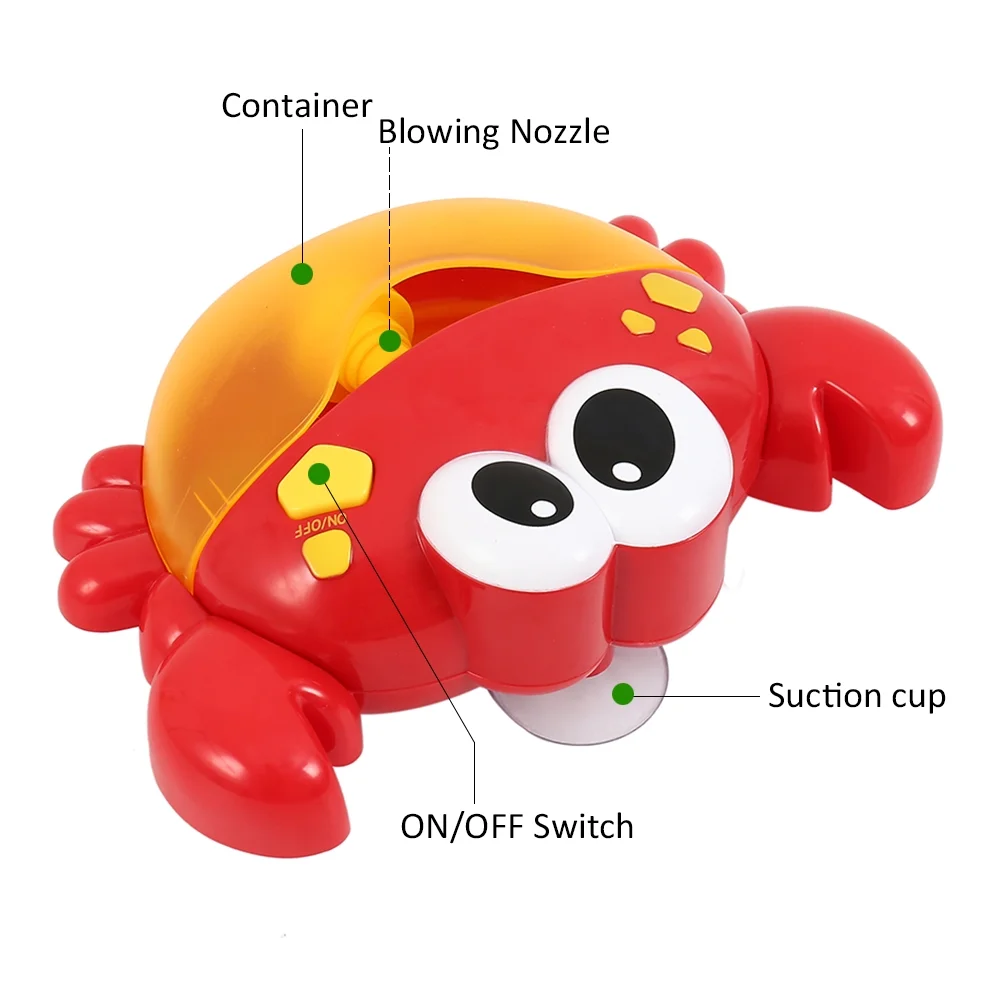 Willstar Bath Bubble Machine for Kids, Crab Bubble Maker Machine with Music for Shower, Bath Wall Toy Bubble Maker Machine