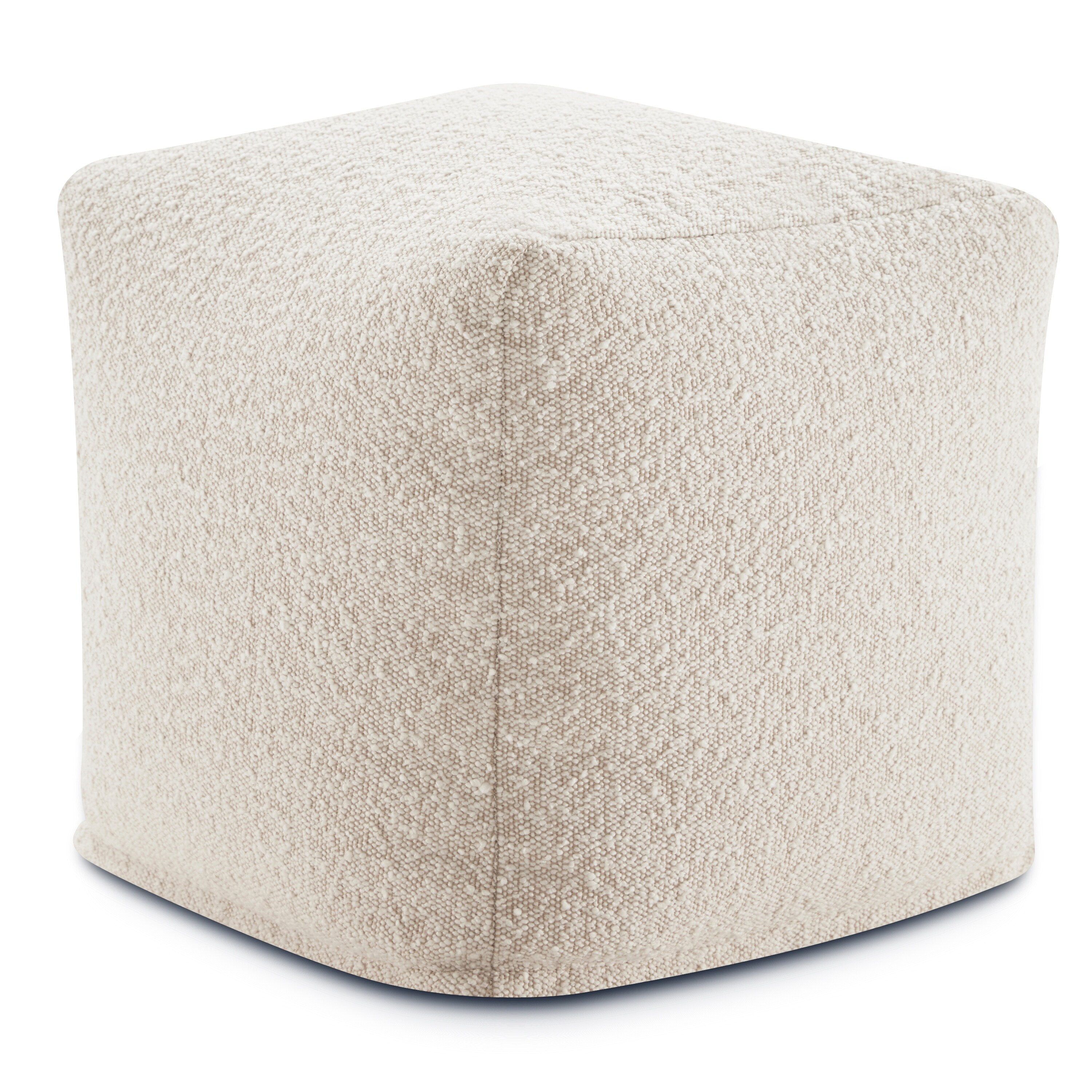 Poly and Bark  Metz Pouf in Crema White Boucle