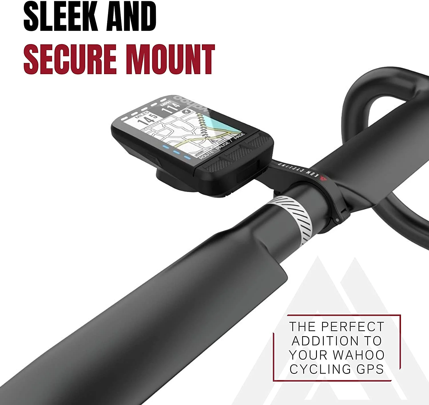 KOM Cycling Wahoo Elemnt Mount Compatible with Multiple Wahoo Computers Including The Wahoo Elemnt Bolt, Elemnt Roam, Elemnt Mini, and Elemnt - Multiple Colors 24g Out Front Computer Mount White