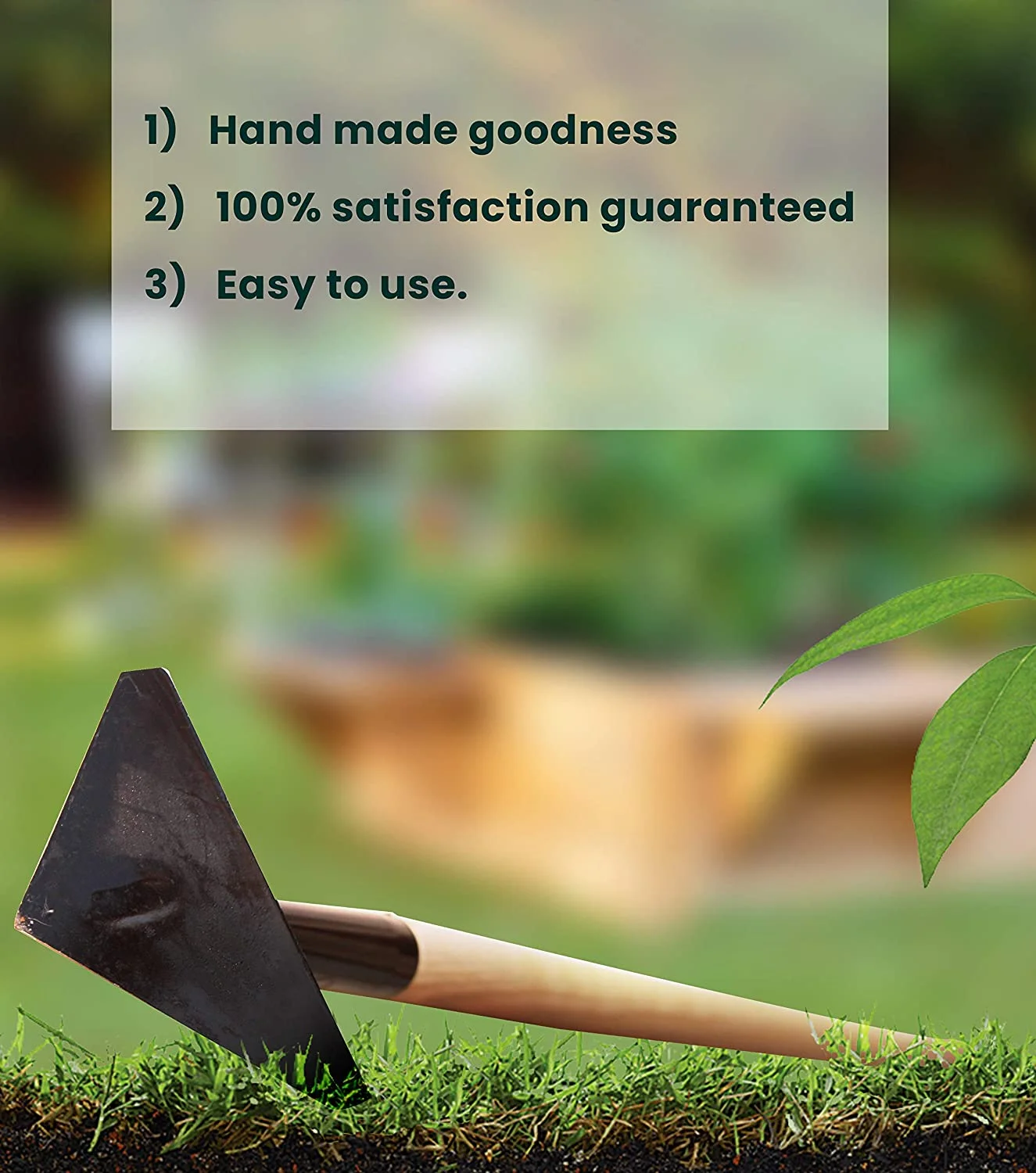 Rogue Scuffle Hoe high Grade Tempered Steel 60-inch Wooden Handle 6 inch Wide Triangle Head Sharp on All 3 Sides Handmade Sturdy Built