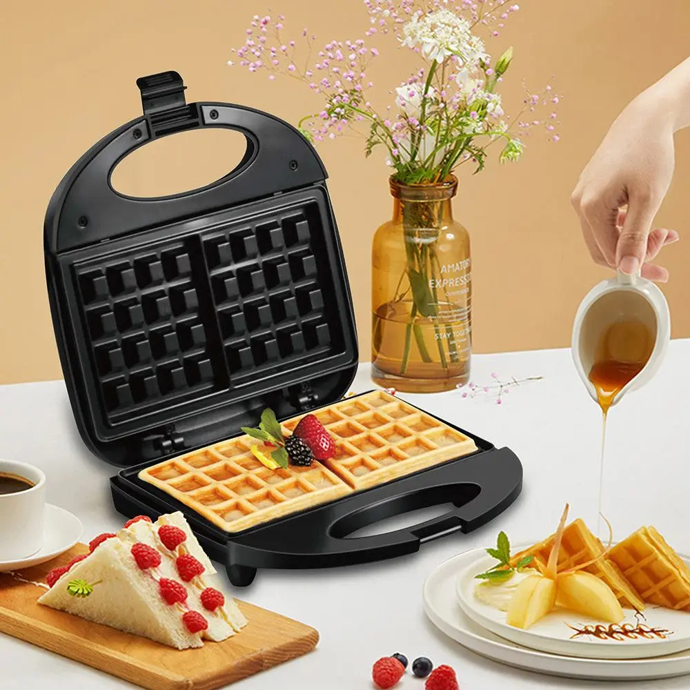 110V 220V Mini  Waffle Maker Sandwich Machine Non-Stick Double Sided Heating for Breakfast Toaster  Appliance