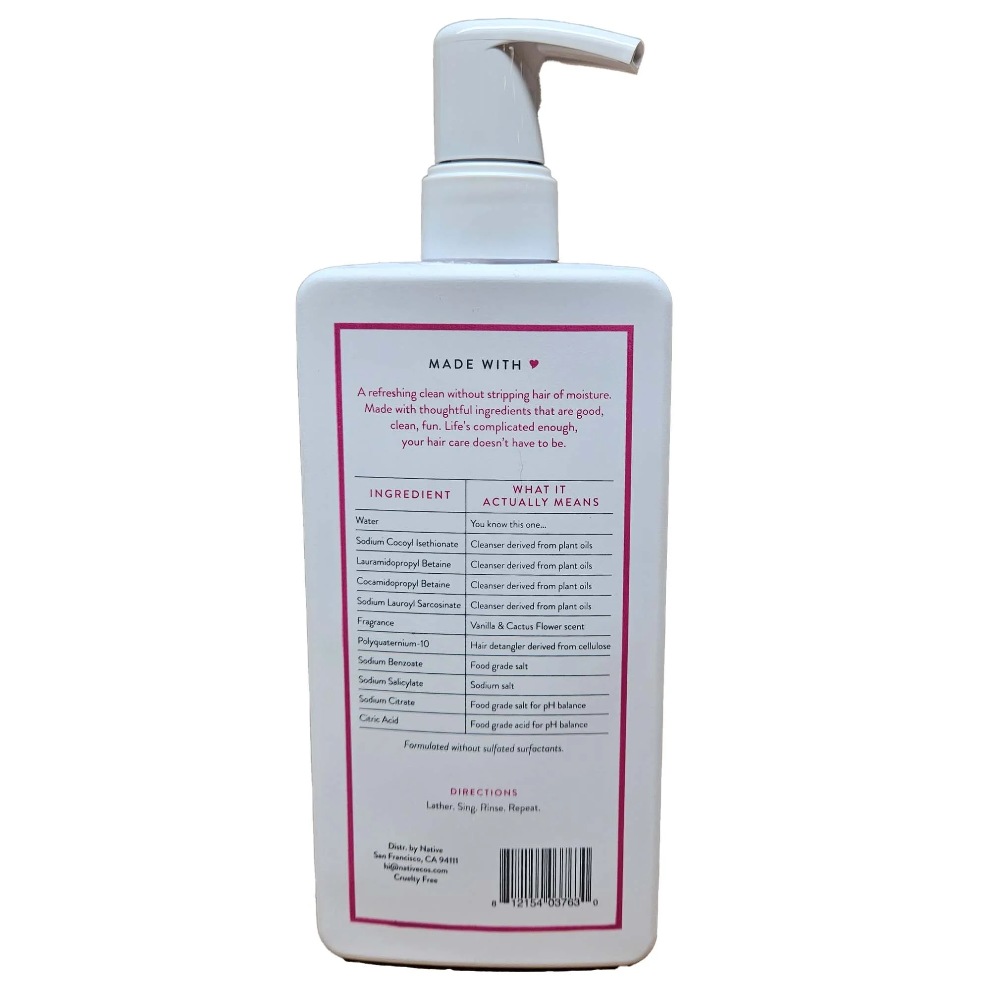 Native hair care Vanilla & Cactus Flower