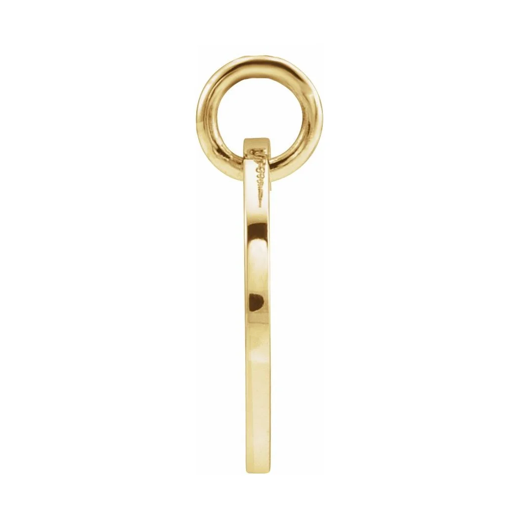 14k Yellow Gold Letter Name Personalized Monogram Initial J 10mm Polished Initial Disc Pendant Necklace Jewelry Gifts fo