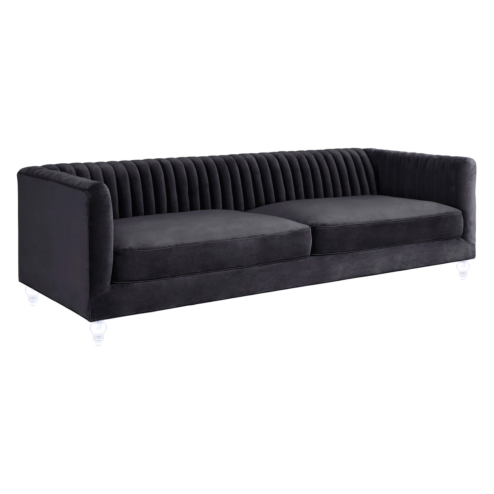 TOV Furniture TOV-S101 Aviator Blue Velvet Sofa - 27.5 x 89.4 x 36 in.