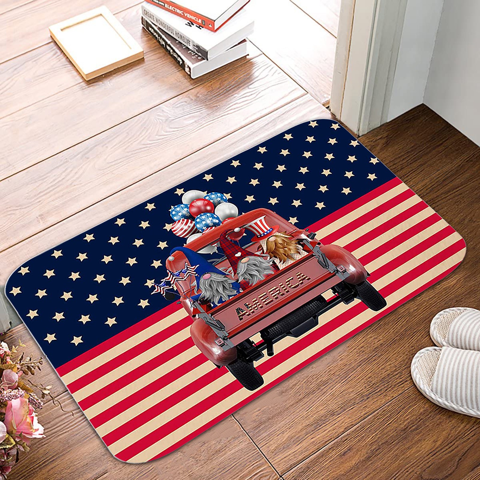 Toyfunny Independence Day Decoration Door Mat Anti-slip Bottom Indoor Outdoor Carpet