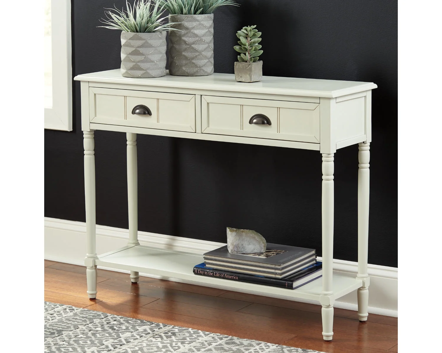 Signature Design by Ashley Casual Goverton Sofa/Console Table  White