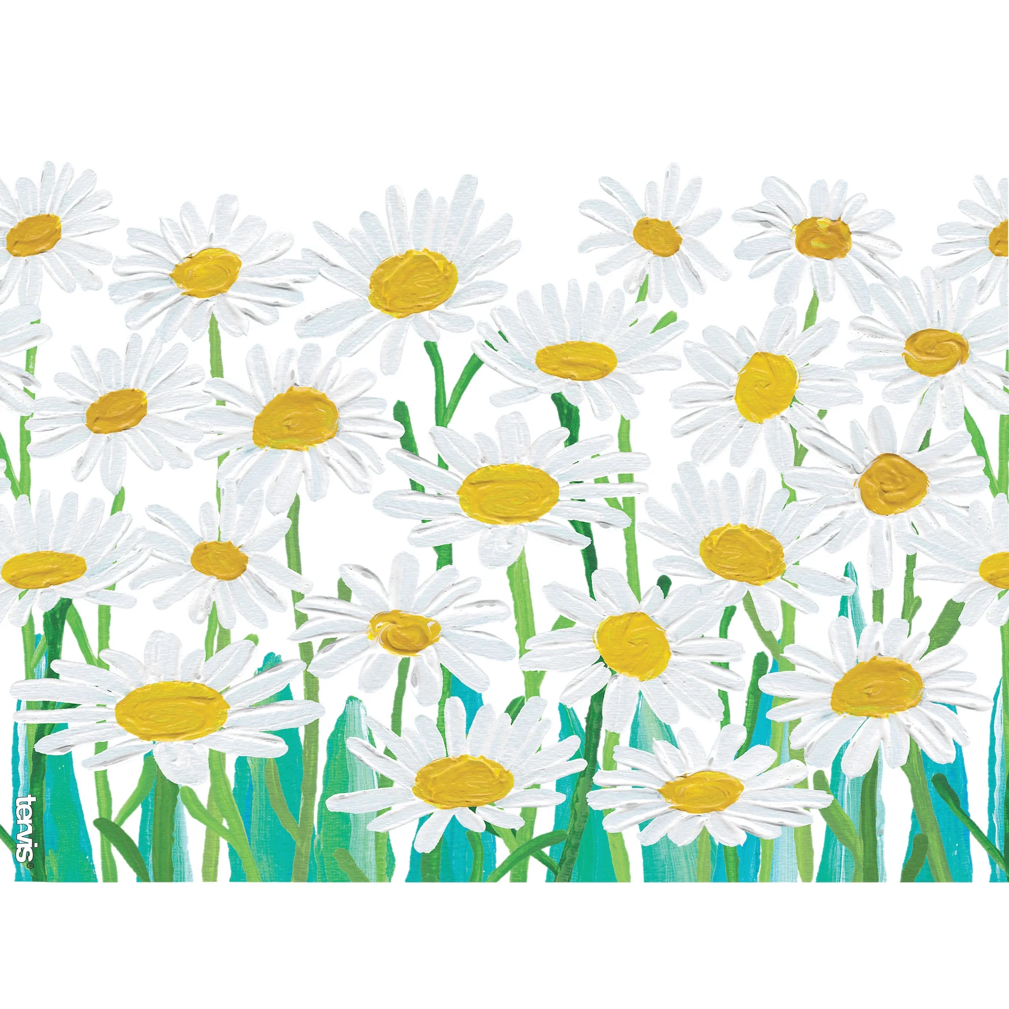 Tervis Made in USA Double Walled Painted White Daisies Insulated Tumbler Cup Keeps Drinks Cold & Hot, 24oz, Clear