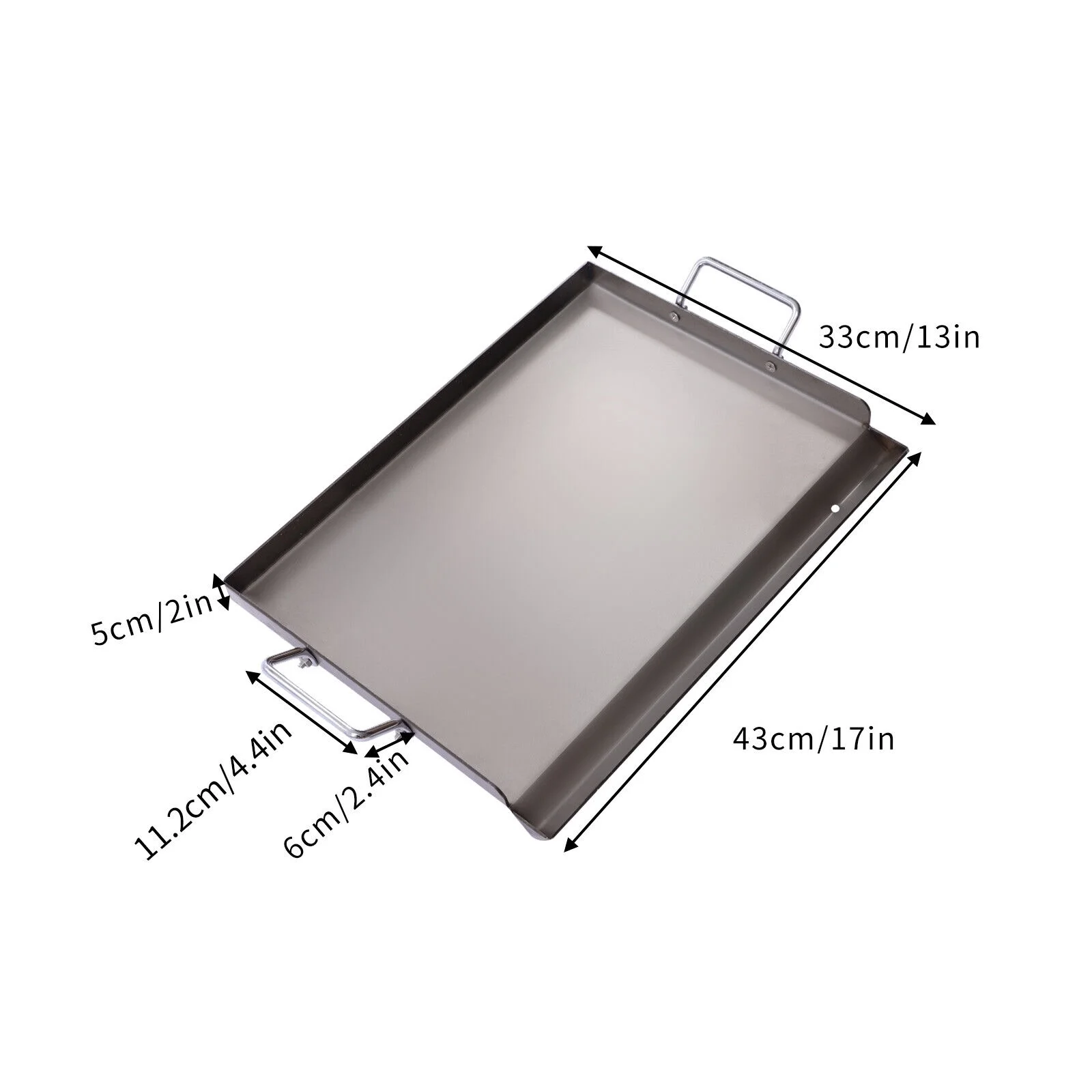 Stainless Steel Griddle Pan Durable for Most BBQ Gas Grill & Charcoal Grill