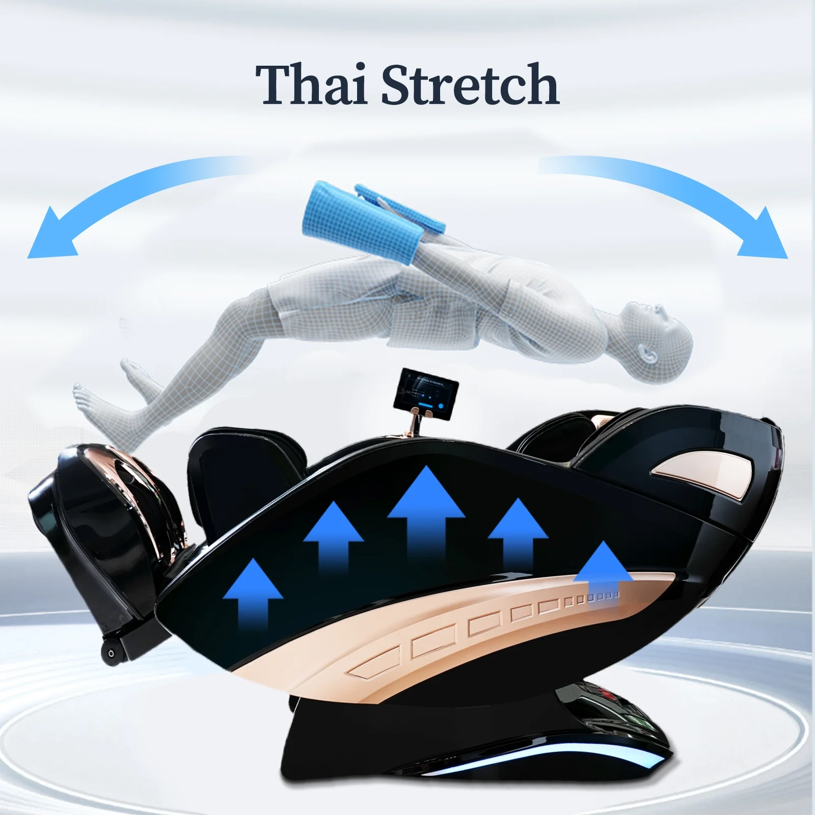 KOLLECKTIV Massage Chair 4D Zero Gravity Full Body Yoga Stretching SL Track, Heating, Voice Control, Black