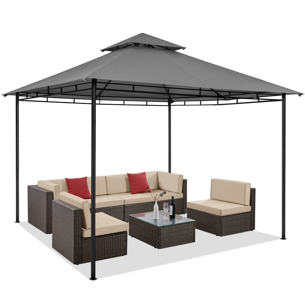 Yaheetech 11×11 ft Outdoor Patio Gazebo tent, Dark Gray