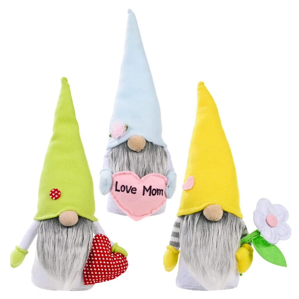 Flower Faceless Doll,Spring Gnome Elf Doll,Mother's Day Gnome Dolls,Valentine's Day Gnomes,Handmade Rudolph Dwarf Doll,for Mother’s Day Thanksgiving Valentine Birthday Gift,3pcs