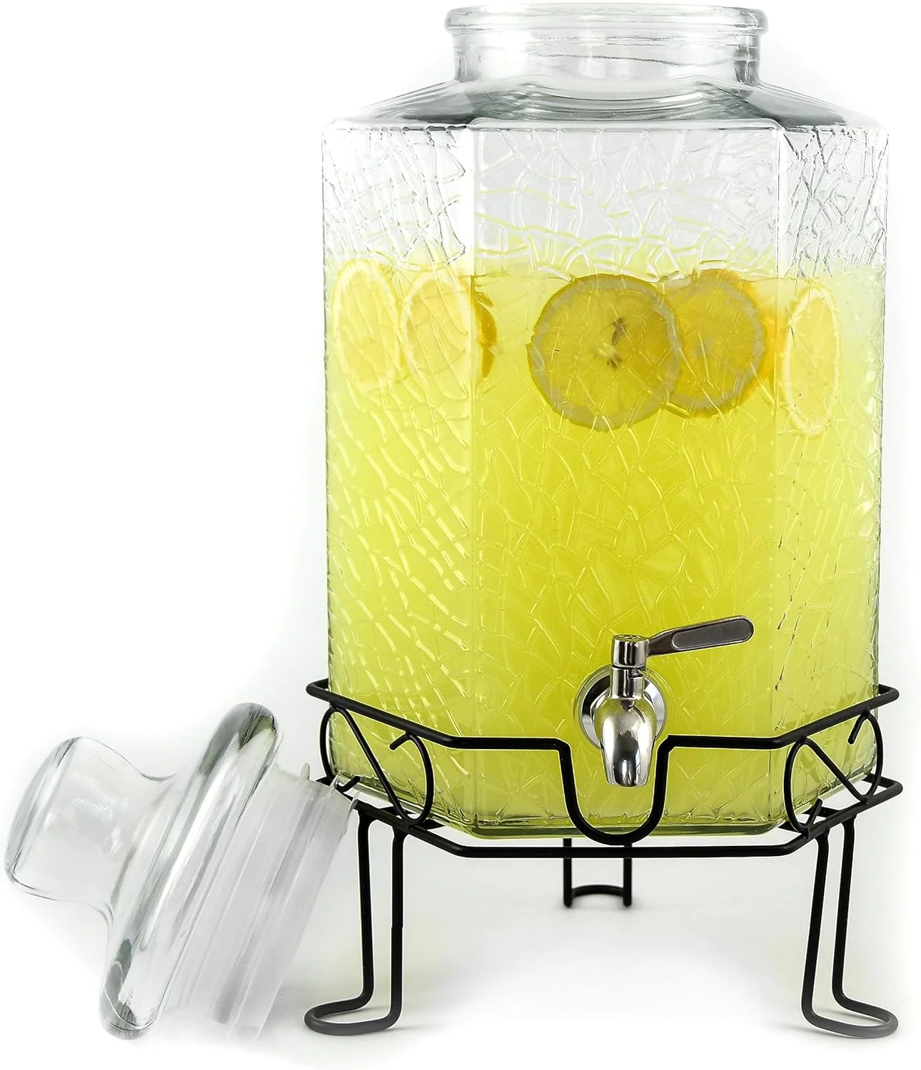 Gallon Glass Beverage Dispenser Stainless Spigot And Stand