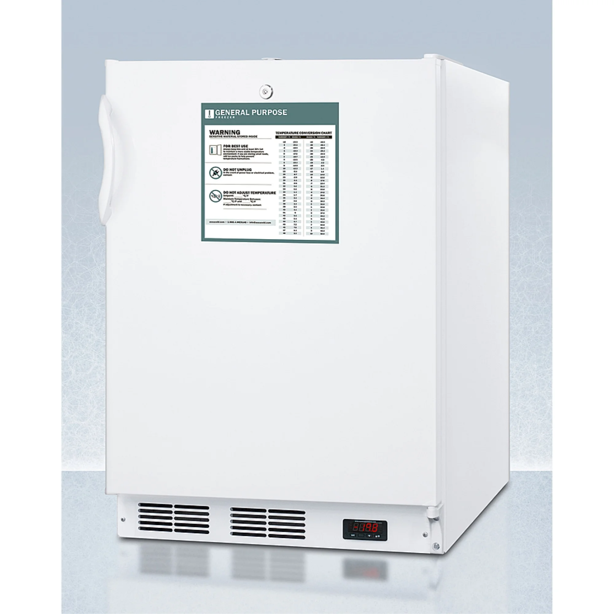 General purpose built-in undercounter ADA compliant all-freezer