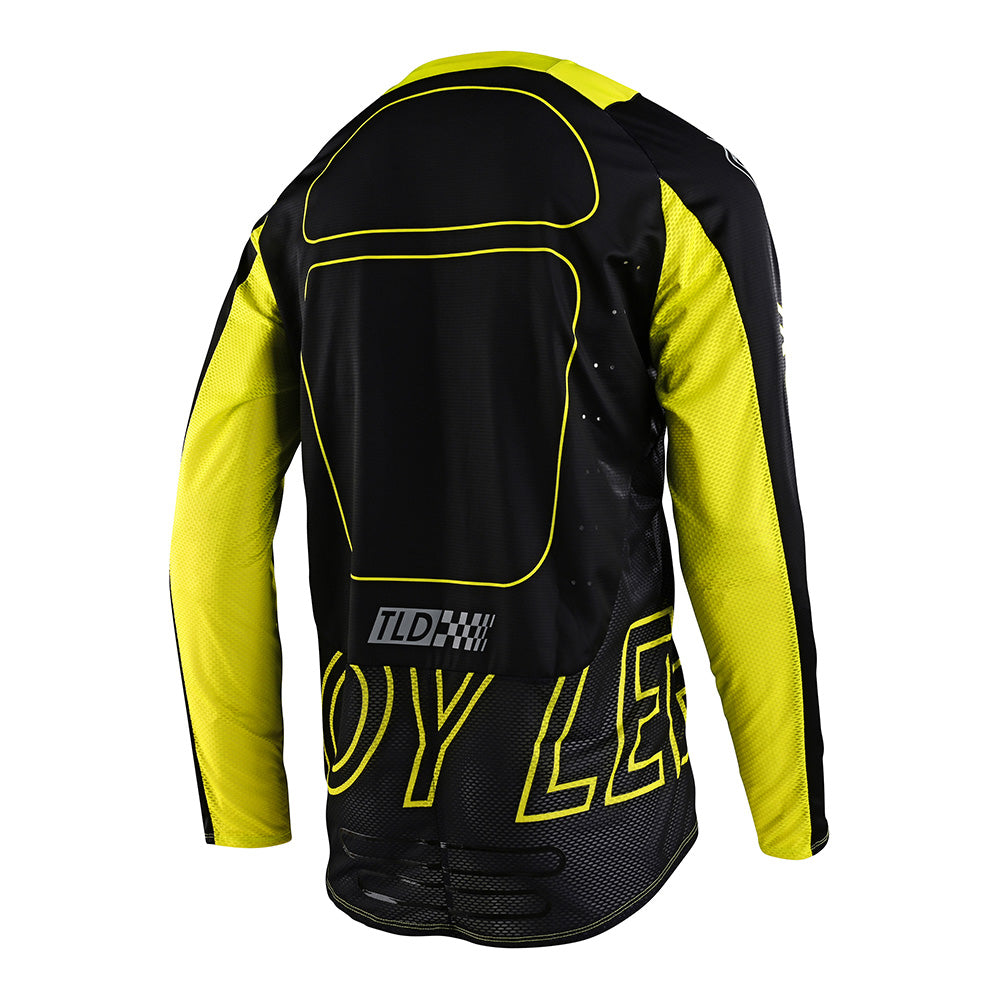 Troy Lee Designs SE Pro Drop In Mens MX Offroad Jersey Black/Glow Yellow SM