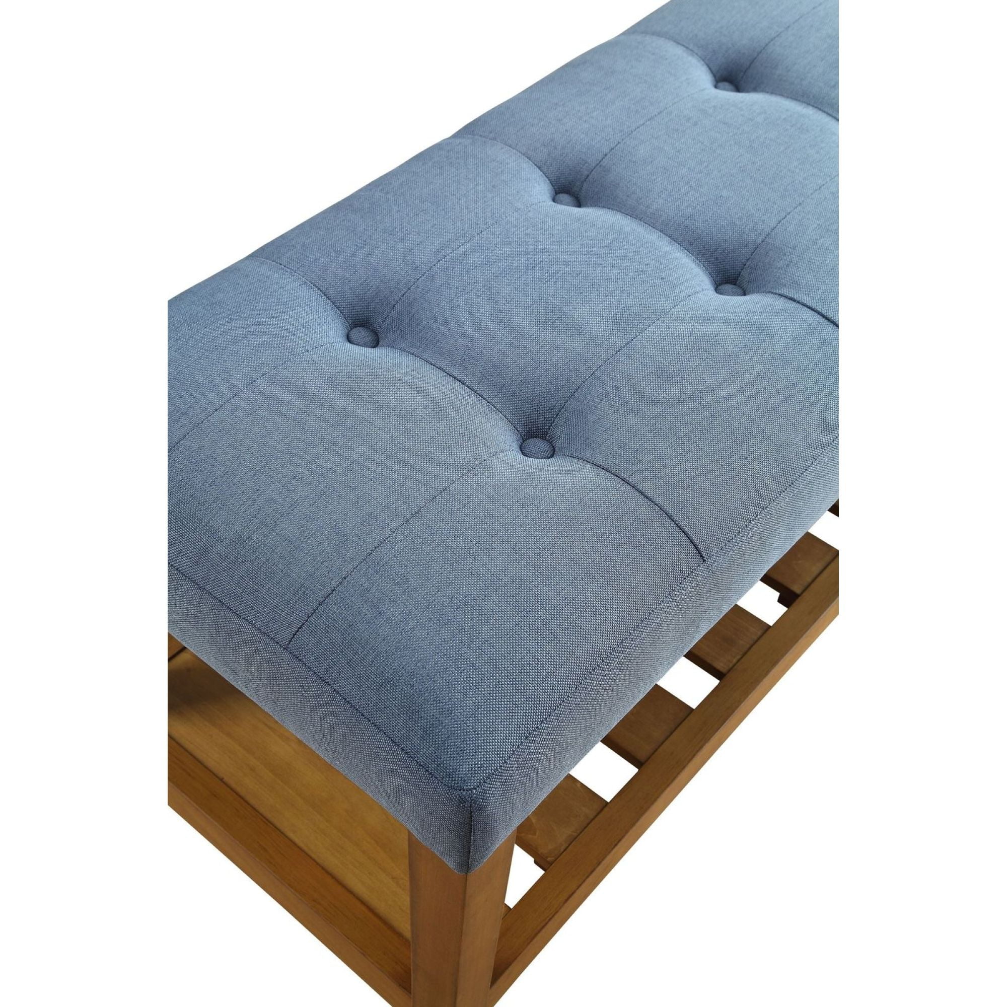 Miekor Furniture Charla Bench in Blue & Oak