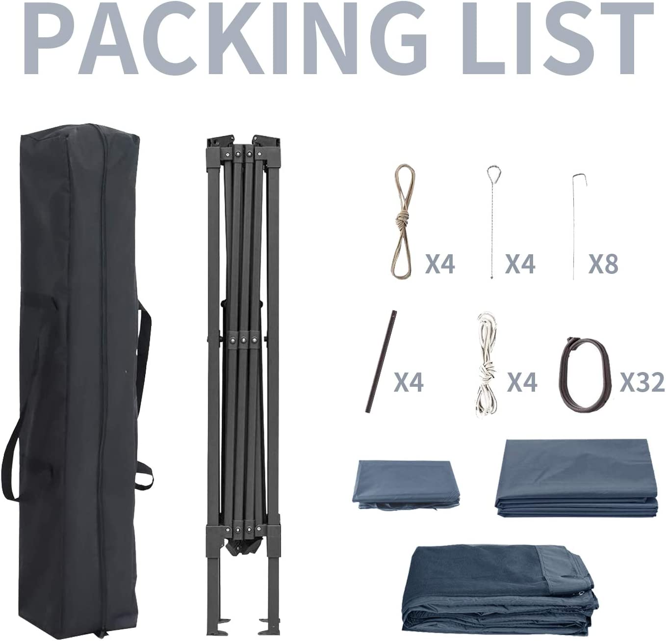 ENSTVER Pop Up Gazebo Tent with Mosquito Netting, of Shade for Outdoor, Patio and Lawn (Blue)