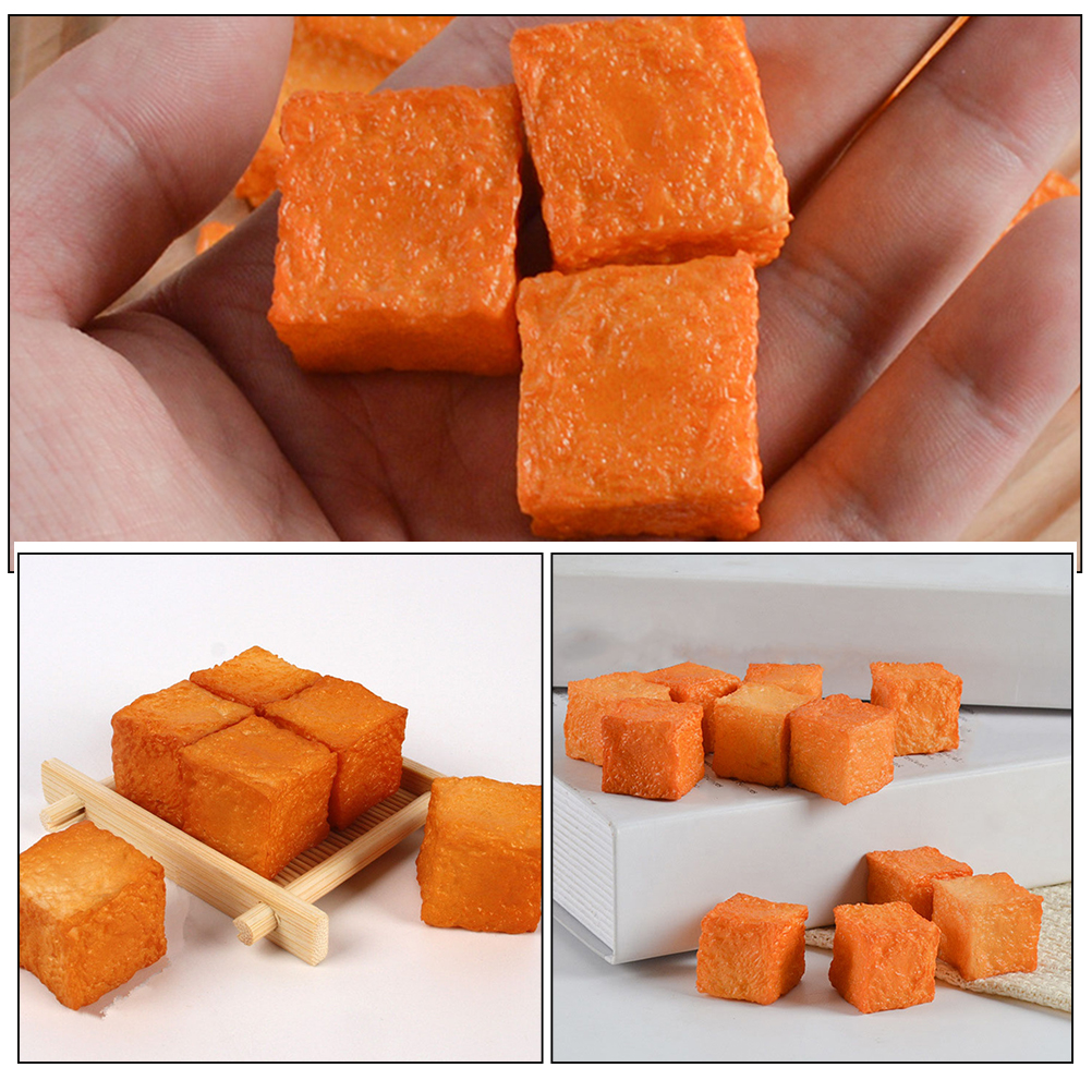 6 Pcs Simulated Tofu Kitchen Fake Fish Prop Restaurant Food Toys Decorate Photo Props for Photoshoot