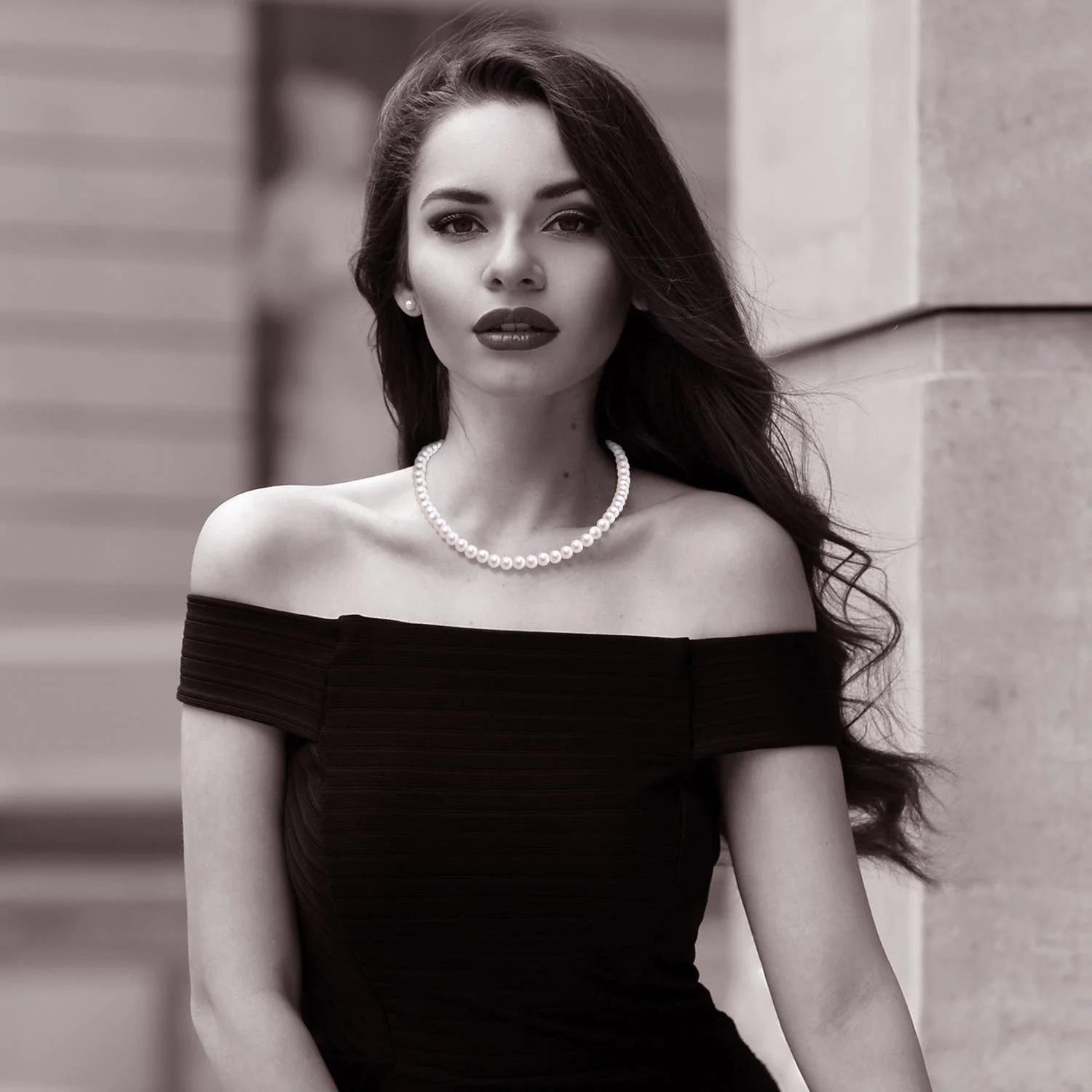 Angara 6.5-7mm Freshwater Cultured Pearl Choker Strand Necklace in 14K White Gold for Women with 16 Inch Chain