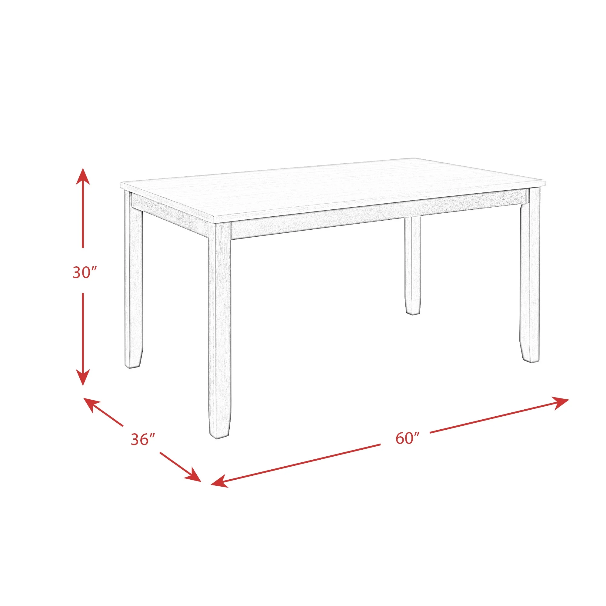 Picket House Furnishings Kona Brown 6PC Dining Set-Table, Four Chairs & Bench