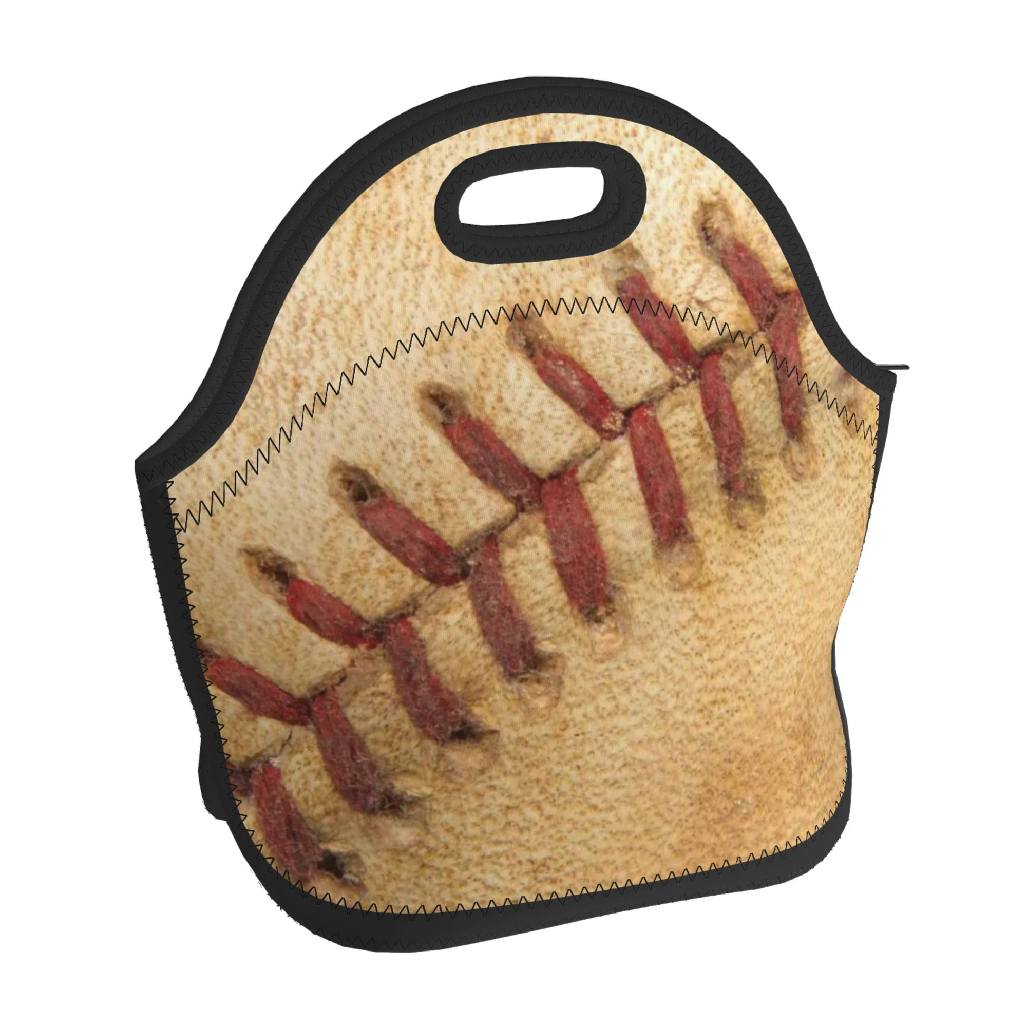 Bingfone Neoprene Lunch Bags Boxes for Women Men Kid,Insulated Lunch Cooler Tote Bag Box for Office Work Picnic Travel-Vintage Baseball