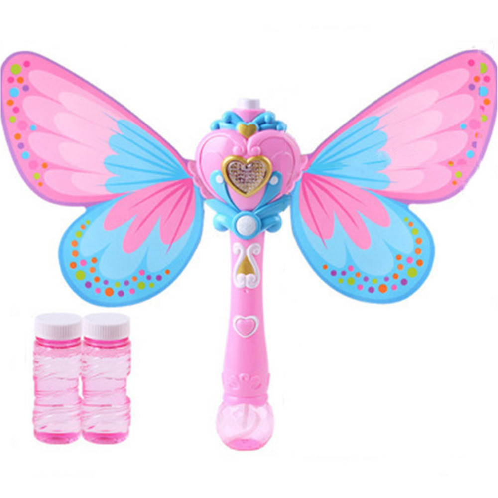 Alextreme Princess Bubble Stick Wand for Girl Party Wedding Outdoor Activity with Sound and Light Effect(Butterfly Pink)