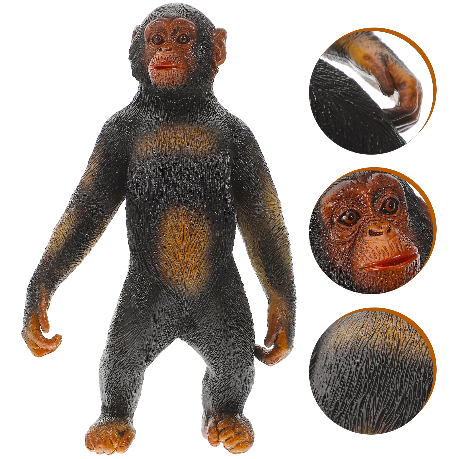 2 Pieces Toy Models Mini Gorilla Decor Orangutan Chimpanzee Figure Monkey Plastic Child
