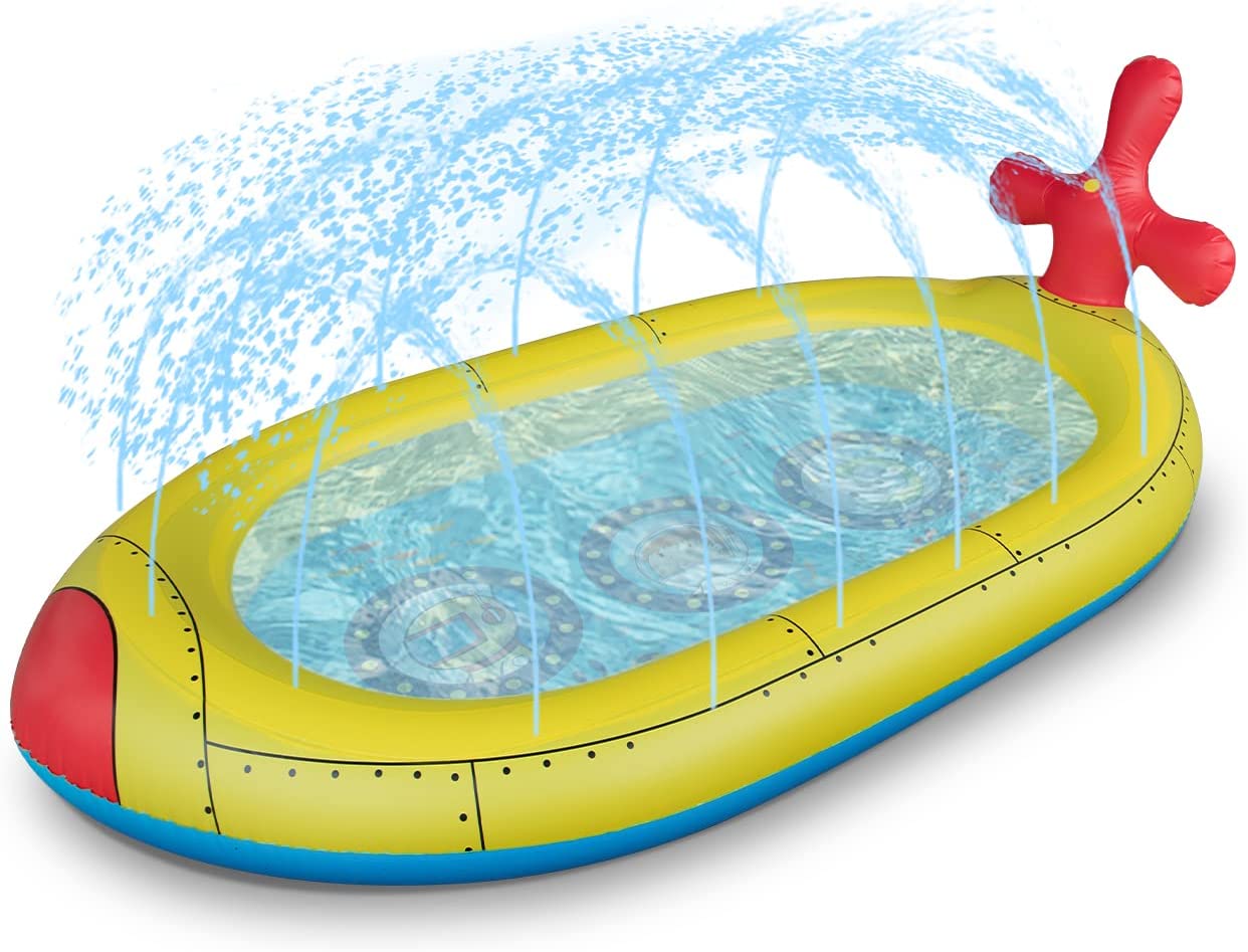 Splash Sprinkler Pool,  3-in-1 Splash Pad Outdoor Water Play Toys for Toddlers and Kids,Baby Splash Pad,Children Ball Pit Pool